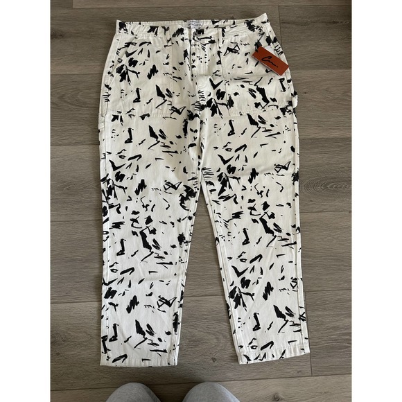 CRISTINA MARTINEZ GENDER INCLUSIVE ABSTRACT PRINT DENIM JEANS - Picture 6 of 16